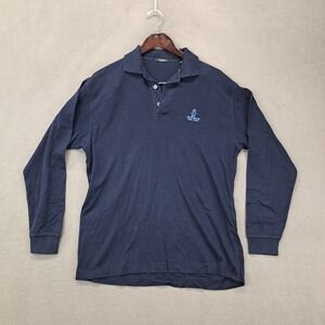Marbas Long Sleeve Polo Shirt Mens M Made in Italy Old Head Golf Links Blue